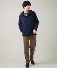 KHJAS04130 a.v.v MEN(アー・ヴェ・ヴェ) 【M-XXL】ストレッチサーモライト中綿フードブルゾン ブラック