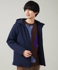 KHJAS04130 a.v.v MEN(アー・ヴェ・ヴェ) 【M-XXL】ストレッチサーモライト中綿フードブルゾン ブラック