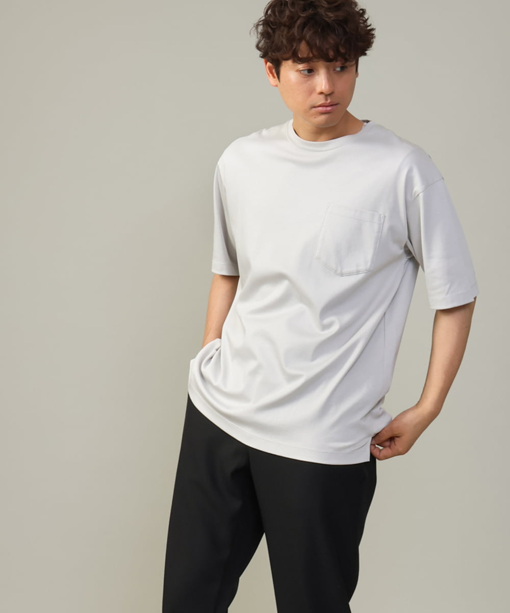 KHKGV40034 a.v.v MEN 【定番アイテム】ハイクオリティーコットンシルケットTシャツ