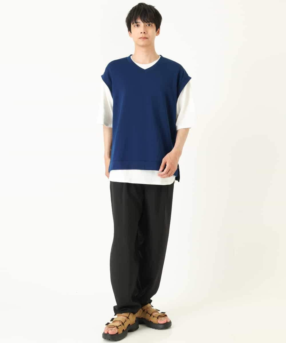 KHKHP34054 a.v.v MEN(アー・ヴェ・ヴェ) 【2SET/S-XXL】ライトダンボールベストレイヤードカットソー グリーン