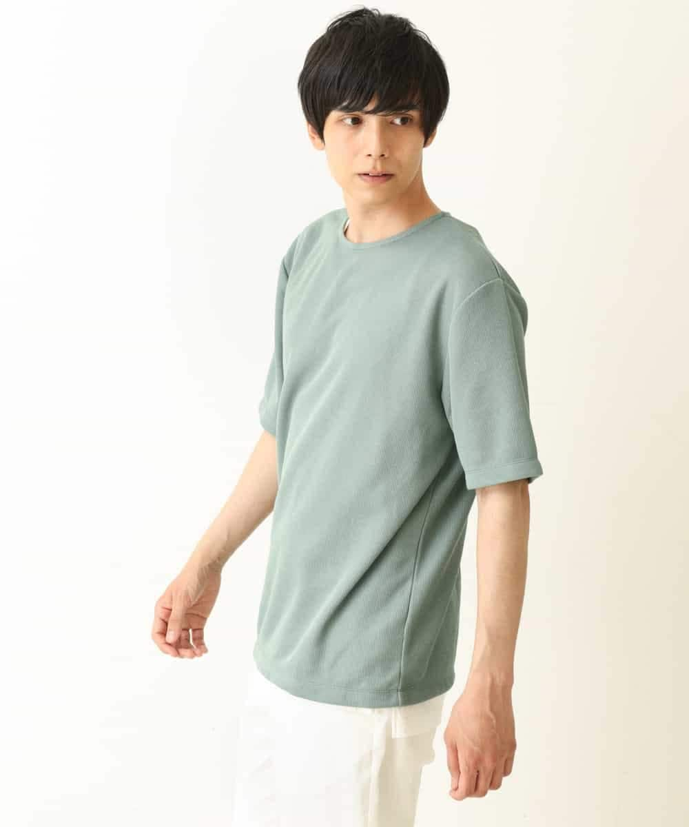 KHKHP72039 a.v.v MEN(アー・ヴェ・ヴェ) 【S-XXL/2SET】ライトアゼダブルフェイスレイヤードカットソー ブルー