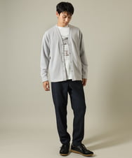 KHKJV11044 a.v.v MEN(アー・ヴェ・ヴェ) 【秋の新作】PARISフォトプリントワイドシルエットロングTシャツ ホワイト