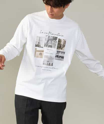 KHKJV11044 a.v.v MEN 【大人気PARISモチーフ】フォトプリントワイドシルエットロングTシャツ