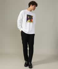 KHKJV12044 a.v.v MEN(アー・ヴェ・ヴェ) 【秋の新作】フォトプリントワイドシルエットロングＴシャツ ダークグレー