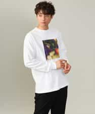 KHKJV12044 a.v.v MEN(アー・ヴェ・ヴェ) 【秋の新作】フォトプリントワイドシルエットロングＴシャツ ダークグレー