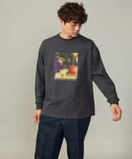 KHKJV12044 a.v.v MEN(アー・ヴェ・ヴェ) 【秋の新作】フォトプリントワイドシルエットロングＴシャツ ダークグレー