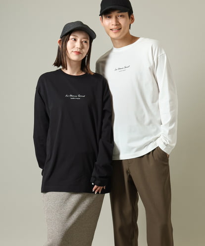 KHKJV29029 a.v.v MEN 【秋の新作】ミニロゴセミワイドシルエットロングTシャツ