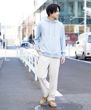 KHKLP47054 a.v.v MEN(アー・ヴェ・ヴェ) 【ユニセックス/S-XXL】フェイクスエードプルオーバーパーカー ベージュ