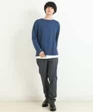 KHKLP51044 a.v.v MEN(アー・ヴェ・ヴェ) 【2SET/S-XXL】カットソー付きアゼダブルフェイスプルオーバー オレンジ