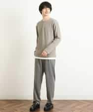 KHKLP51044 a.v.v MEN(アー・ヴェ・ヴェ) 【2SET/S-XXL】カットソー付きアゼダブルフェイスプルオーバー オレンジ