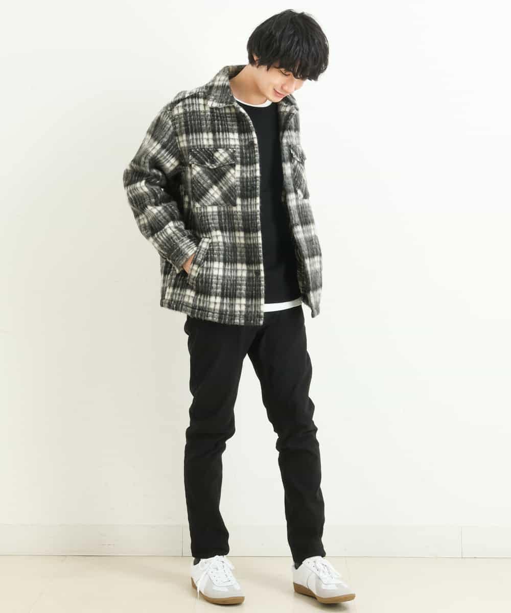 2SET/S-XXL】カットソー付きアゼダブルフェイスプルオーバー