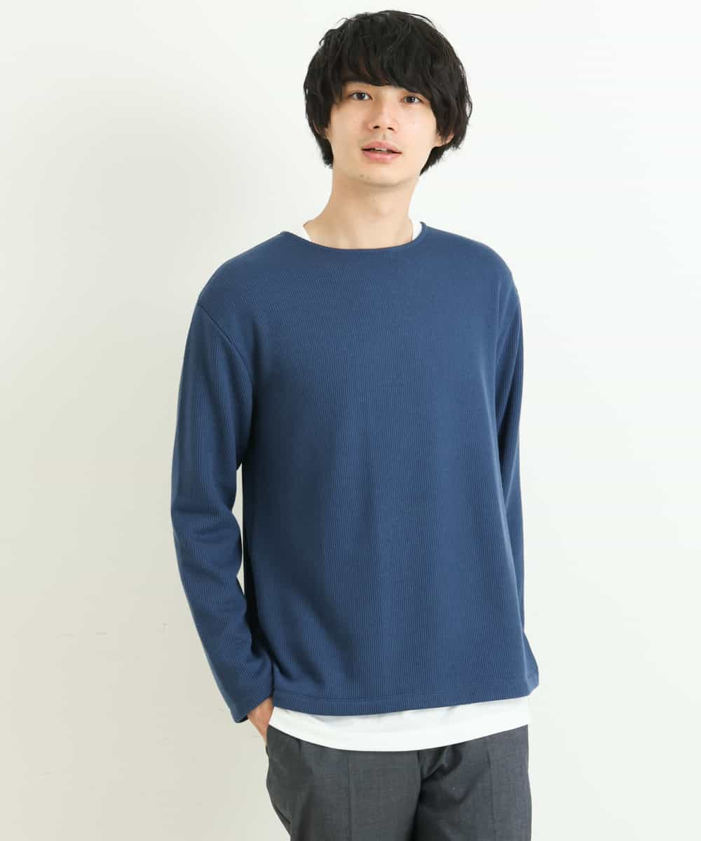 KHKLP51044 a.v.v MEN(アー・ヴェ・ヴェ) 【2SET/S-XXL】カットソー付きアゼダブルフェイスプルオーバー オレンジ