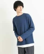 KHKLP51044 a.v.v MEN(アー・ヴェ・ヴェ) 【2SET/S-XXL】カットソー付きアゼダブルフェイスプルオーバー オレンジ