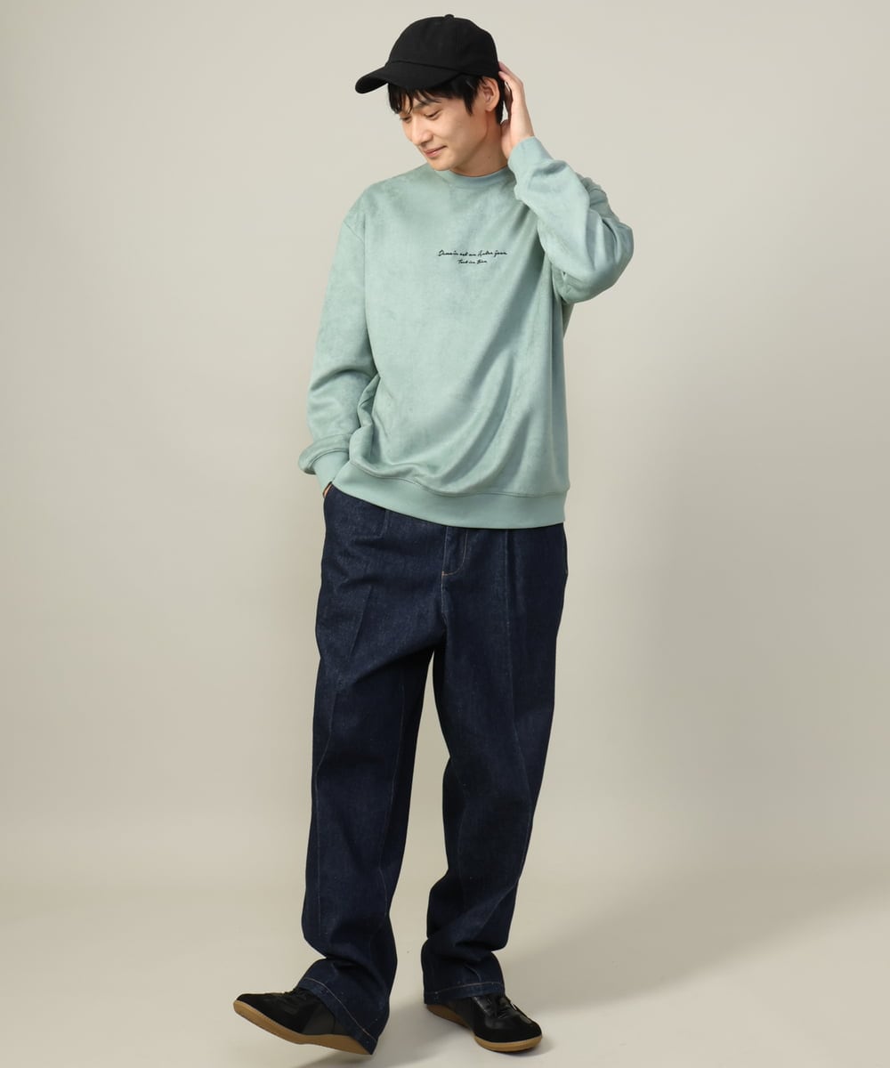 KHLKV10069 a.v.v MEN(アー・ヴェ・ヴェ) 【美シルエット】デニムワンタックワイドパンツ 15.8OZ ネイビー