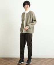 KHLLP20054 a.v.v MEN(アー・ヴェ・ヴェ) 【S-XXL】裏起毛スマートスラックス チャコールブラウン