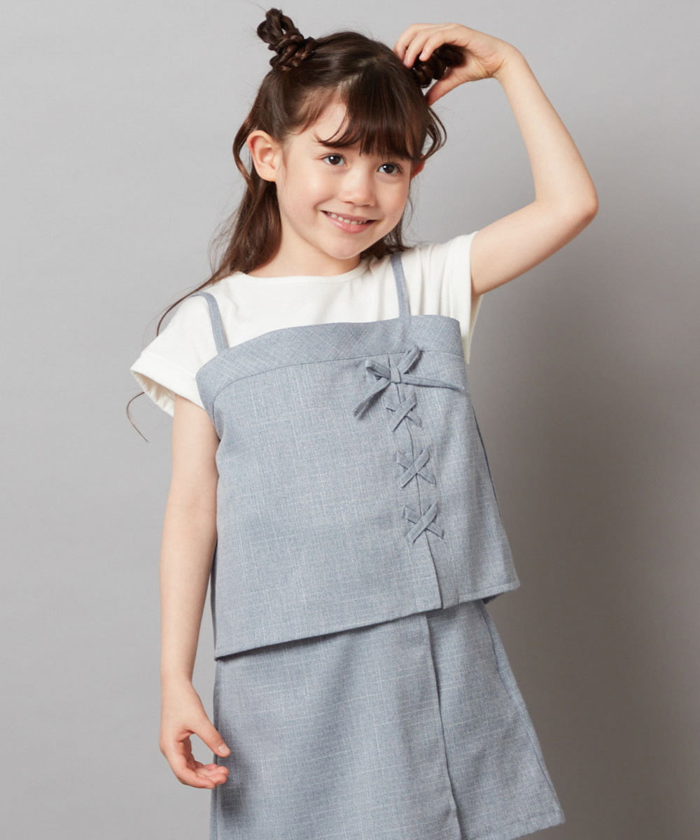 KJBGW02044 a.v.v KIDS [140-150]【セットアップ対応】レースアップドッキングTシャツ