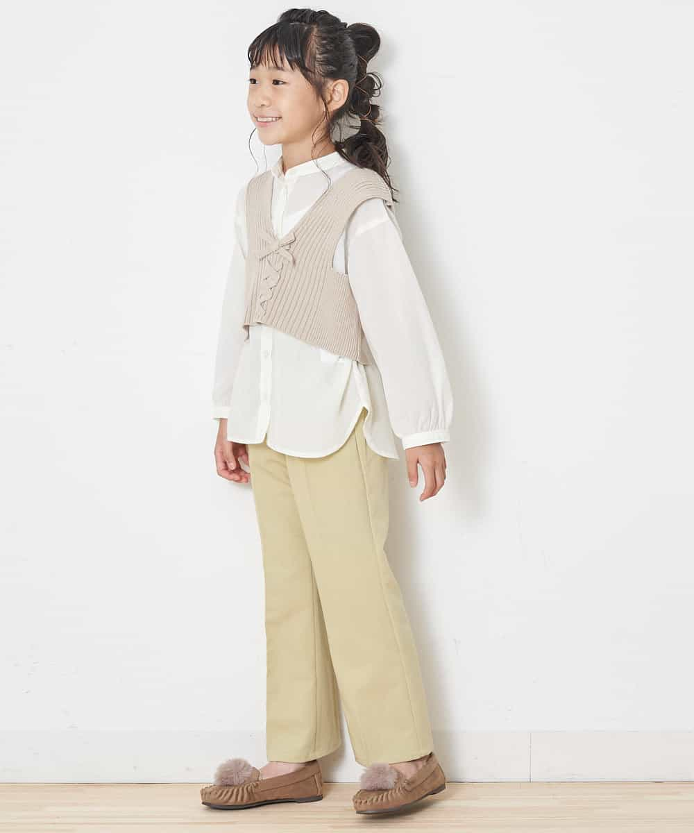 KJBJJ01029 a.v.v KIDS(アー・ヴェ・ヴェ) [100-130]バンドカラーロングシャツ[WEB限定サイズ] グリーン