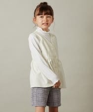 KJBKU41044 a.v.v KIDS(アー・ヴェ・ヴェ) [160]【セットアップ対応】ペプラムギャザージレ ブラックジャガード