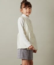 KJBKU41044 a.v.v KIDS(アー・ヴェ・ヴェ) [160]【セットアップ対応】ペプラムギャザージレ ブラックジャガード