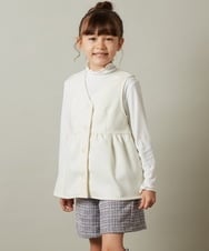 KJBKU41044 a.v.v KIDS(アー・ヴェ・ヴェ) [160]【セットアップ対応】ペプラムギャザージレ ブラックジャガード