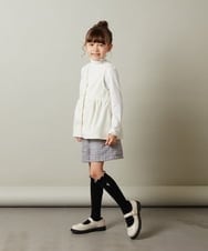 KJBKU41044 a.v.v KIDS(アー・ヴェ・ヴェ) [160]【セットアップ対応】ペプラムギャザージレ ブラックジャガード