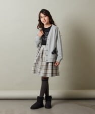 KJCKU43039 a.v.v KIDS(アー・ヴェ・ヴェ) [160]ワッペン付き裏毛カーディガン ライトグレー