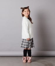 KJCLW40044 a.v.v KIDS(アー・ヴェ・ヴェ) [140-150]へアリーVネックカーディガン アイボリー