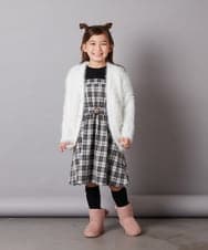 KJCLW40044 a.v.v KIDS(アー・ヴェ・ヴェ) [140-150]へアリーVネックカーディガン アイボリー