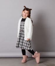 KJCLW40044 a.v.v KIDS(アー・ヴェ・ヴェ) [140-150]へアリーVネックカーディガン アイボリー