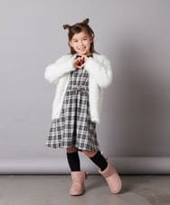 KJCLW40044 a.v.v KIDS(アー・ヴェ・ヴェ) [140-150]へアリーVネックカーディガン アイボリー