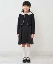 KJECP10039 a.v.v KIDS(アー・ヴェ・ヴェ) [100-130]Ｖフリルドットプリントワンピース[WEB限定サイズ] ブラック