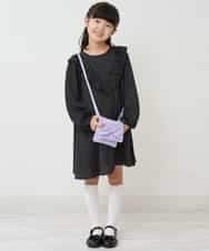 KJECP10039 a.v.v KIDS(アー・ヴェ・ヴェ) [100-130]Ｖフリルドットプリントワンピース[WEB限定サイズ] ブラック