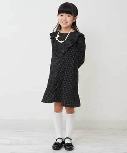 KJECP10039 a.v.v KIDS [100-130]Ｖフリルドットプリントワンピース[WEB限定サイズ]