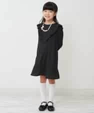 KJECP10039 a.v.v KIDS(アー・ヴェ・ヴェ) [100-130]Ｖフリルドットプリントワンピース[WEB限定サイズ] ブラック