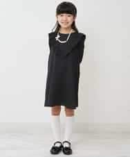 KJECP10039 a.v.v KIDS(アー・ヴェ・ヴェ) [100-130]Ｖフリルドットプリントワンピース[WEB限定サイズ] ブラック