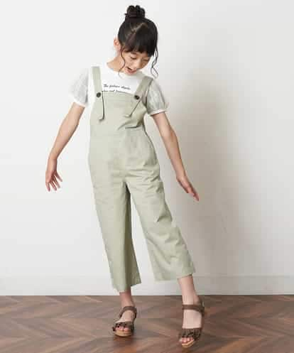 KJEHM04034 a.v.v KIDS [100-130]ワイドシルエットサロペット