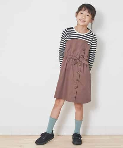 KJEJJ04029 a.v.v KIDS [100-130]アシメフロントデザインドッキングワンピース[WEB限定サイズ]