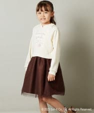 KJELS80039 a.v.v KIDS(アー・ヴェ・ヴェ) [100-140]【すみっコぐらし】チュールドッキングワンピース アイボリー