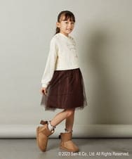 KJELS80039 a.v.v KIDS(アー・ヴェ・ヴェ) [100-140]【すみっコぐらし】チュールドッキングワンピース アイボリー