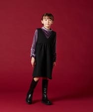 KJELT60044 a.v.v KIDS(アー・ヴェ・ヴェ) [140-150]Vネックジャンスカ ブラック