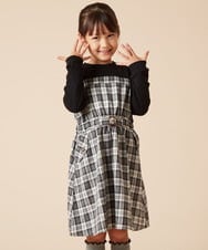 KJELV41044 a.v.v KIDS(アー・ヴェ・ヴェ) [100-130]トレーナードッキングワンピース ブラック