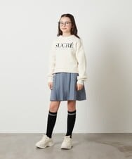 KJFAV71039 a.v.v KIDS(アー・ヴェ・ヴェ) [140-160]ロゴ刺繍ニット アイボリー