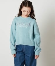 KJFAV71039 a.v.v KIDS(アー・ヴェ・ヴェ) [140-160]ロゴ刺繍ニット アイボリー