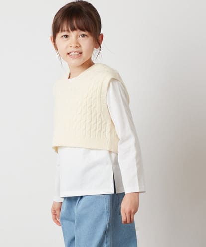 KJFAV74044 a.v.v KIDS [100-130]【2点セット】ケーブルベストセット