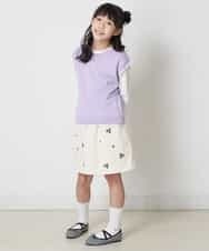 KJFER30044 a.v.v KIDS(アー・ヴェ・ヴェ) [160]【洗濯機で洗える】Vネックニットベスト&長袖Ｔシャツ2点セット ラベンダー