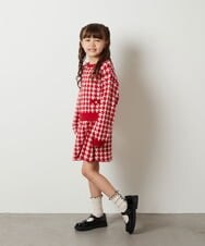 KJFKT42034 a.v.v KIDS(アー・ヴェ・ヴェ) [140-150]千鳥柄ジャカードニットプルオーバー ライトブルー