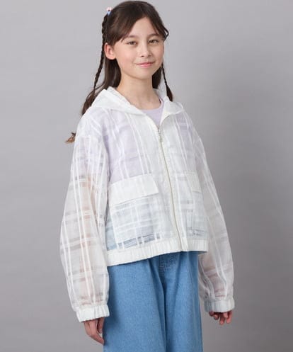 KJJFB40054 a.v.v KIDS [140-150]シアーチェックブルゾン