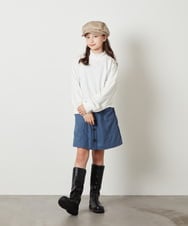 KJKAV75029 a.v.v KIDS(アー・ヴェ・ヴェ) [100-130]ショート丈ビジュートレーナー アイボリー