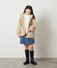 KJKAV75029 a.v.v KIDS(アー・ヴェ・ヴェ) [100-130]ショート丈ビジュートレーナー アイボリー