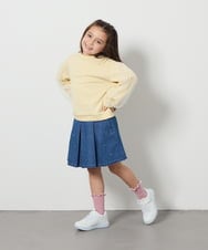 KJKBA01029 a.v.v KIDS(アー・ヴェ・ヴェ) [100-130]チュール袖トレーナー ライトイエロー